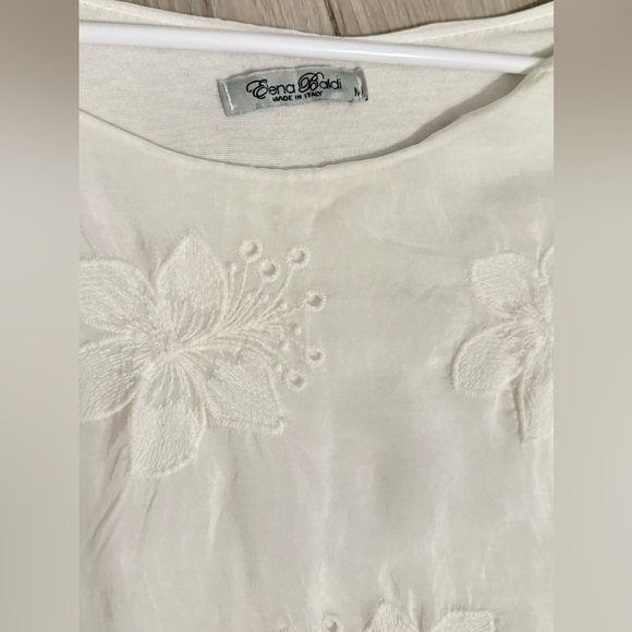 Elena Baldi Top Silk BLEND IVORY Blouse Size M. Excellent condition. - Picture 4 of 5